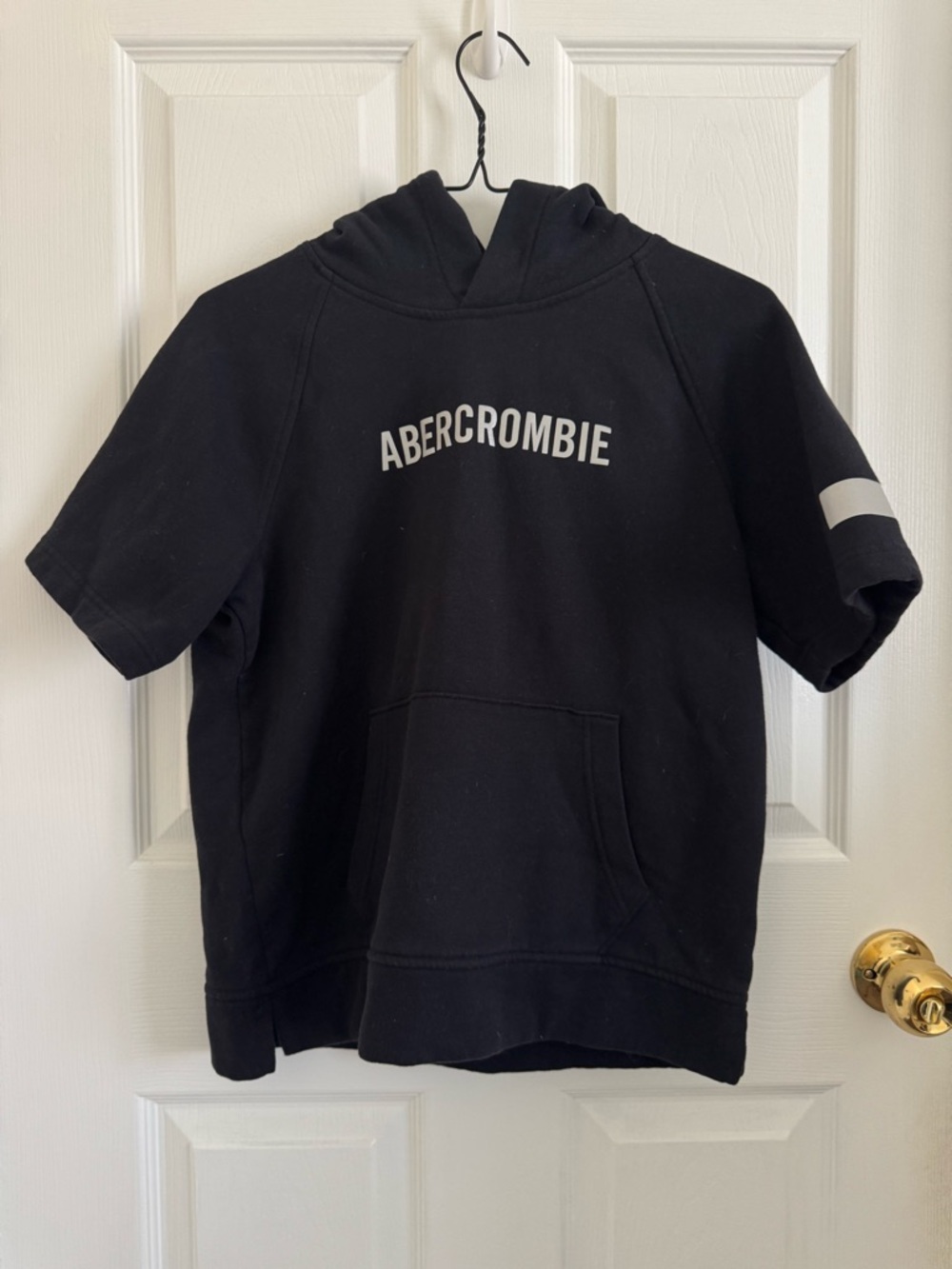 Abercrombie Black Short-Sleeve Hoodie with Logo
